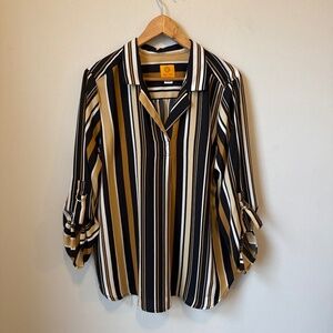 Ruby Rd pull over striped blouse